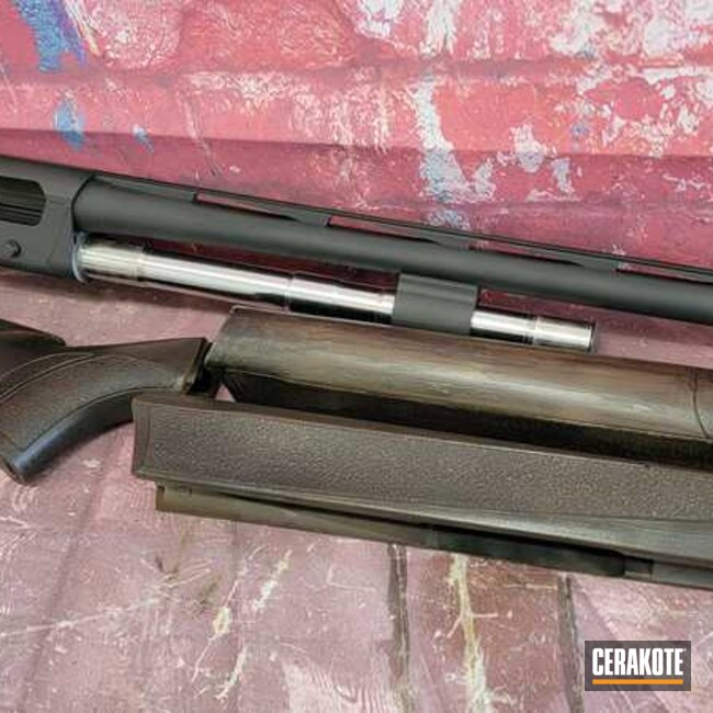 Cerakoted Graphite Black And Patriot Brown Rifle