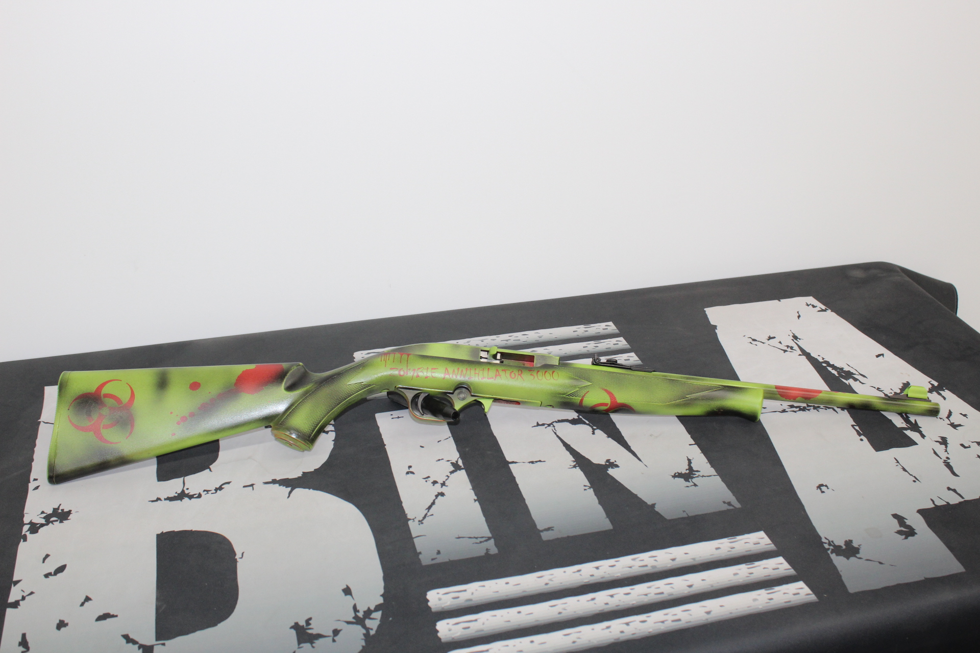 Zombie Apocalypse Themed Rifle with a Zombie Green, Crimson and ...