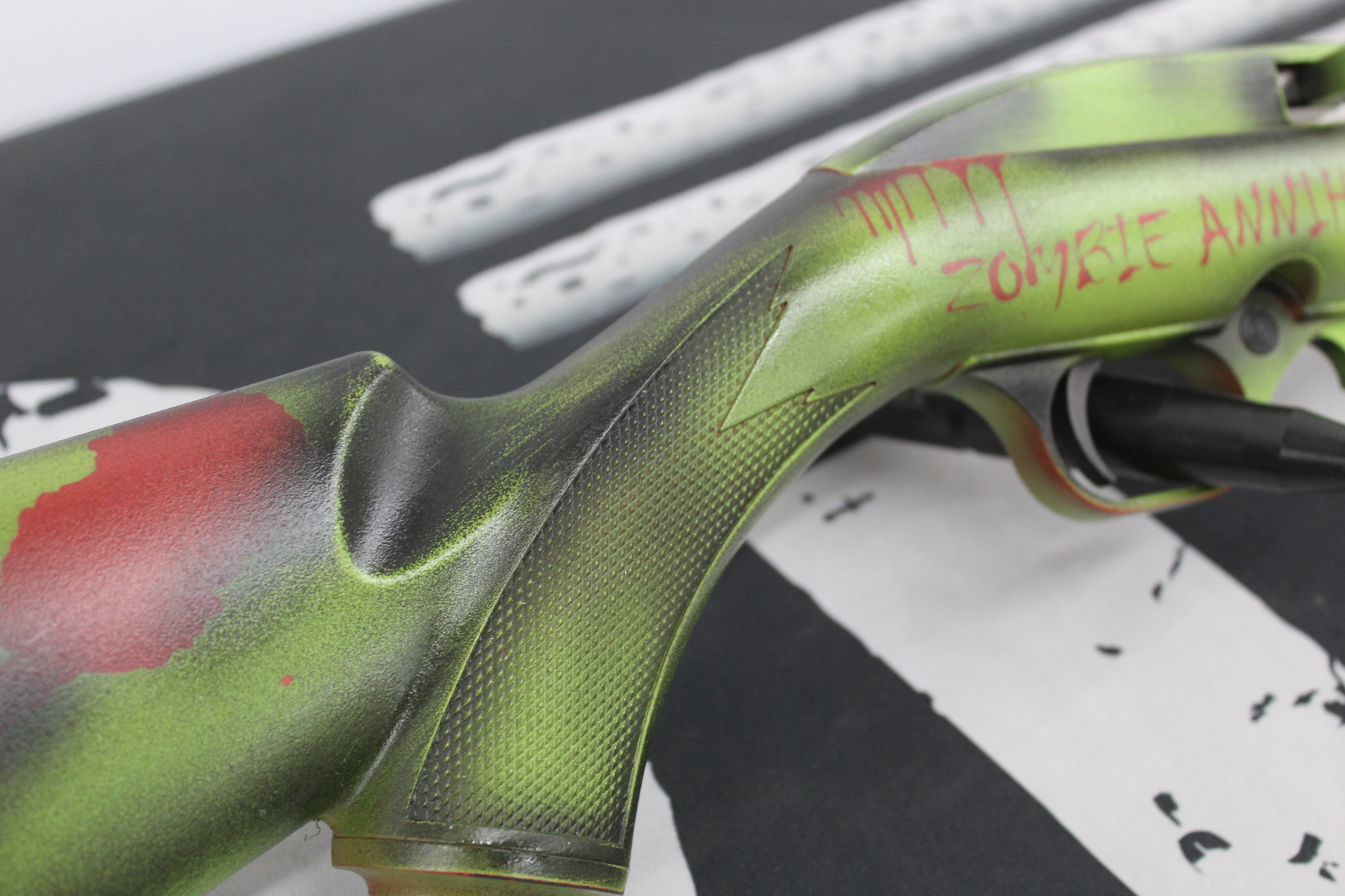 Zombie Apocalypse Themed Rifle with a Zombie Green, Crimson and ...