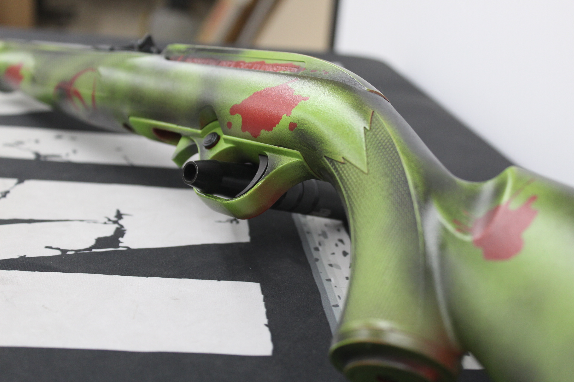 Zombie Apocalypse Themed Rifle with a Zombie Green, Crimson and ...