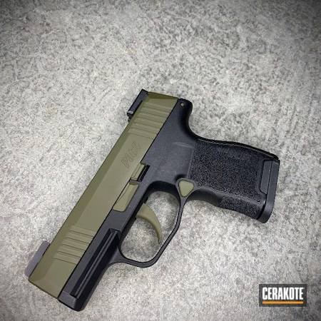 Powder Coating: Slide,Conceal Carry,Accents,S.H.O.T,Sig Sauer,p365,Firearms,Sniper Green H-229,Sig P365,Handgun