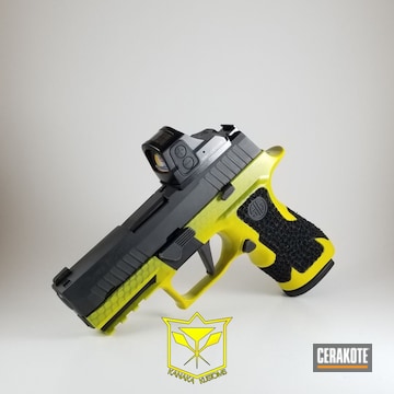 Cerakoted Lemon Zest And Armor Black Custom Pistol