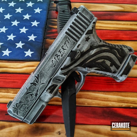 Powder Coating: Laser Engrave,Graphite Black H-146,Glock,S.H.O.T,Pistol,Bright White C-140,American Flag,Battleworn,Laser Stippled,Glock 30