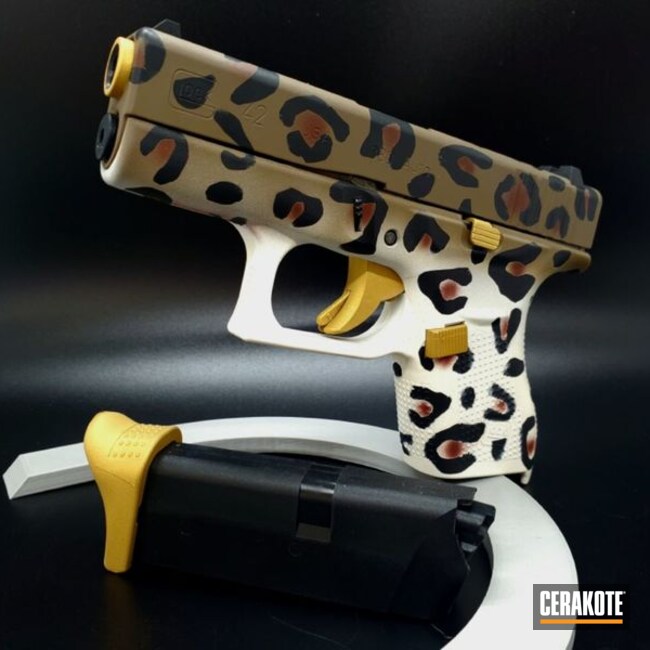 Cerakoted Leopard Print Glock In H-258, H-136, H-146, H-265 And H-122