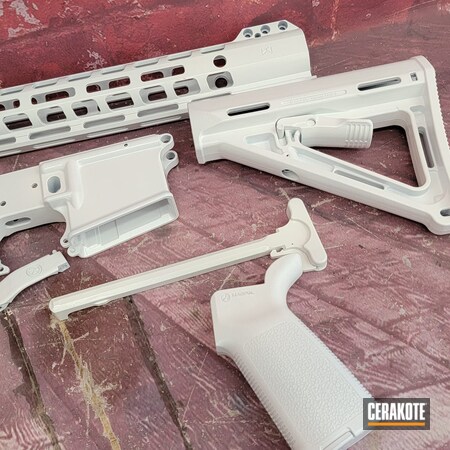 Powder Coating: Stormtrooper White H-297,Palmetto State,Stormtrooper,Custom Rifle Build,Tactical Rifle,AR-15,AR Build
