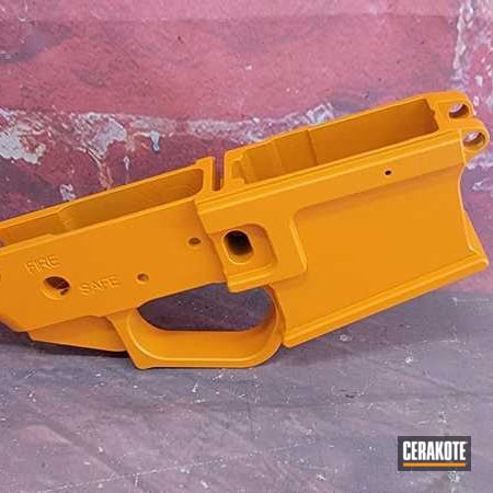 Powder Coating: Corvette Yellow H-144,AR-15 Lower,Hunter Orange C-128,Custom Mix,AR Lower Receiver,AR-15,Orange