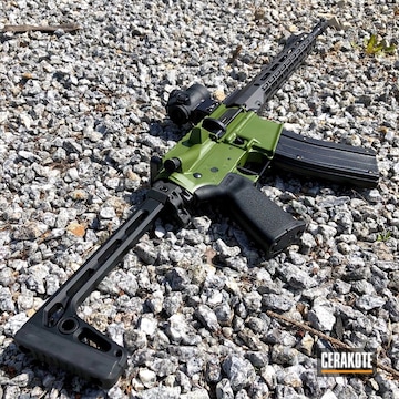 Cerakoted Noveske Bazooka Green And Multicam® Dark Grey Firearm