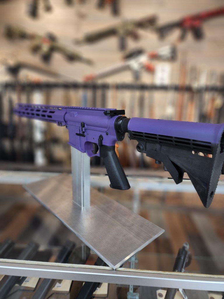 AR Rifle Done in a Bright Purple Finish | Cerakote