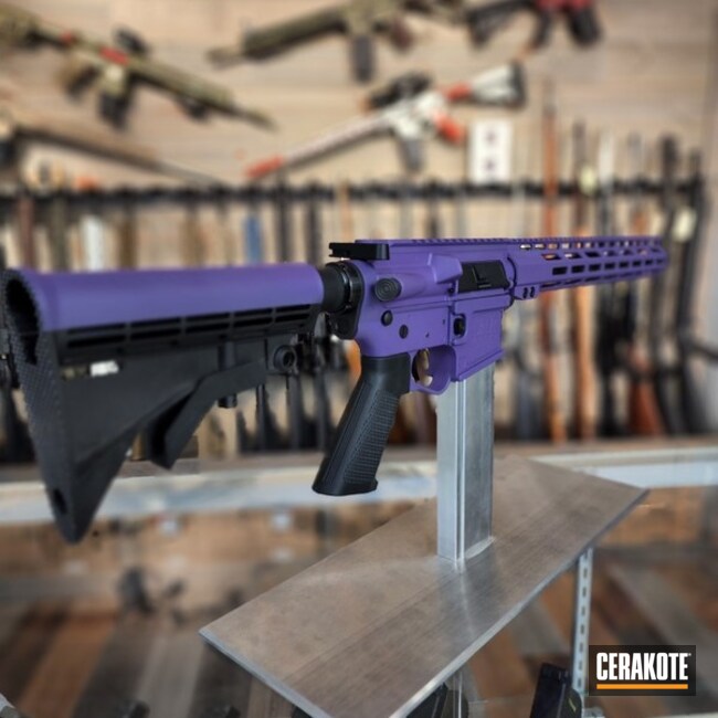 Cerakoted Bright Purple Ar Rifle