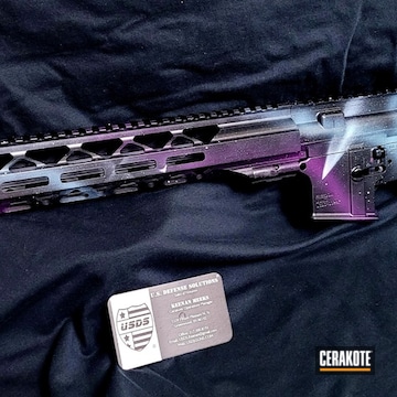 Cerakoted High Gloss Armor Clear, Graphite Black, Robin's Egg Blue, Stormtrooper White And Sangria Space Themed Ar-15