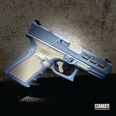 Powder Coating: Satin Aluminum H-151,S.H.O.T,POLAR BLUE H-326,Glock 19,Custom Glock