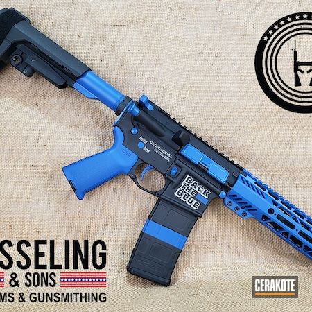 Powder Coating: BPD-15,Back The Blue,S.H.O.T,Honor and Remember,Police Officer,Honor,Laser,Police,Memorial Project,Laser Engraved,Blue Line,Laserengraving,Memorial,NRA Blue H-171,Thin Blue Line,Honor and Sacrifice,Armor Black H-190,AR-15 Pistol,Hesseling Precision