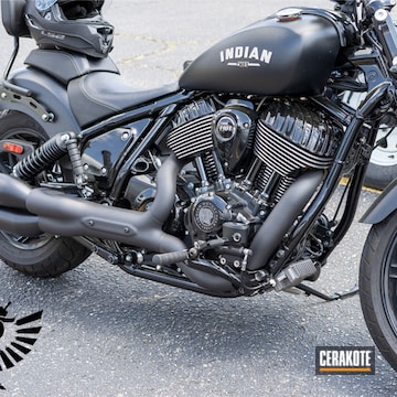 Indian Motorcycle Exhaust And Heat Shield Cerakoted Using Armor Black