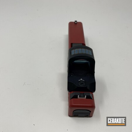 Powder Coating: 9mm,Optic Cut and Cerakote,Crimson H-221,Glock,S.H.O.T,Glock 23,Custom Glock