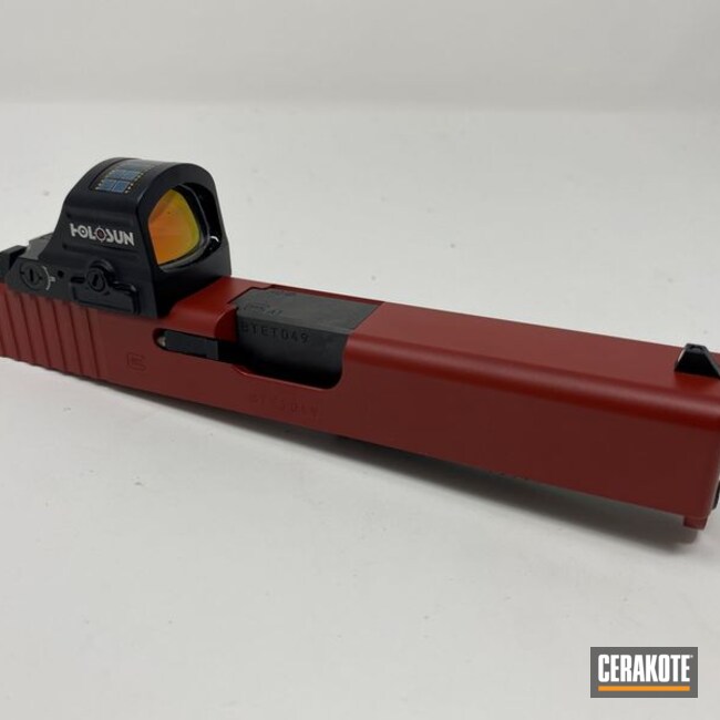 Glock Slide Cerakoted Using Crimson