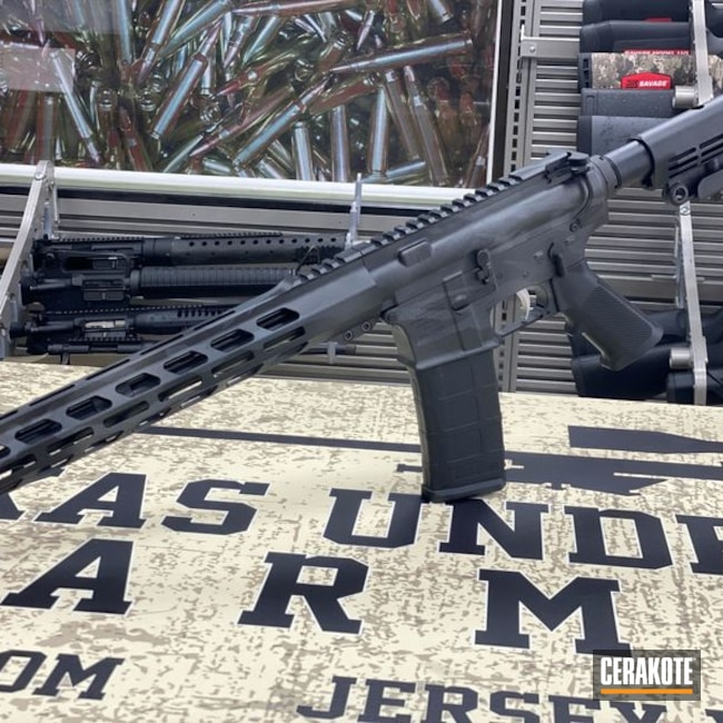 AR-15 Cerakoted using Armor Black, Sniper Grey and Tungsten | Cerakote