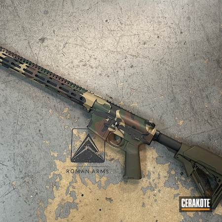 Powder Coating: Smith & Wesson M&P,Smith & Wesson,5.56,S.H.O.T,Hunting Rifle,Highland Green H-200,.223,Rifle,Woodland Camo,M81,Coyote Tan H-235,M&P 15,Graphite Black H-146,Camo,M&P,m81 Camo,Tactical Rifle,AR 5.56