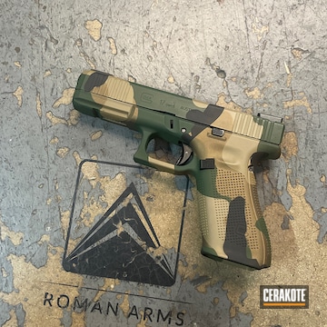 Custom Camo Glock 29 Cerakoted Using Highland Green, Coyote Tan And Graphite Black