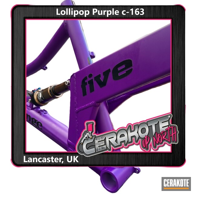 Bicycle Frame Cerakoted Using Lollypop Purple