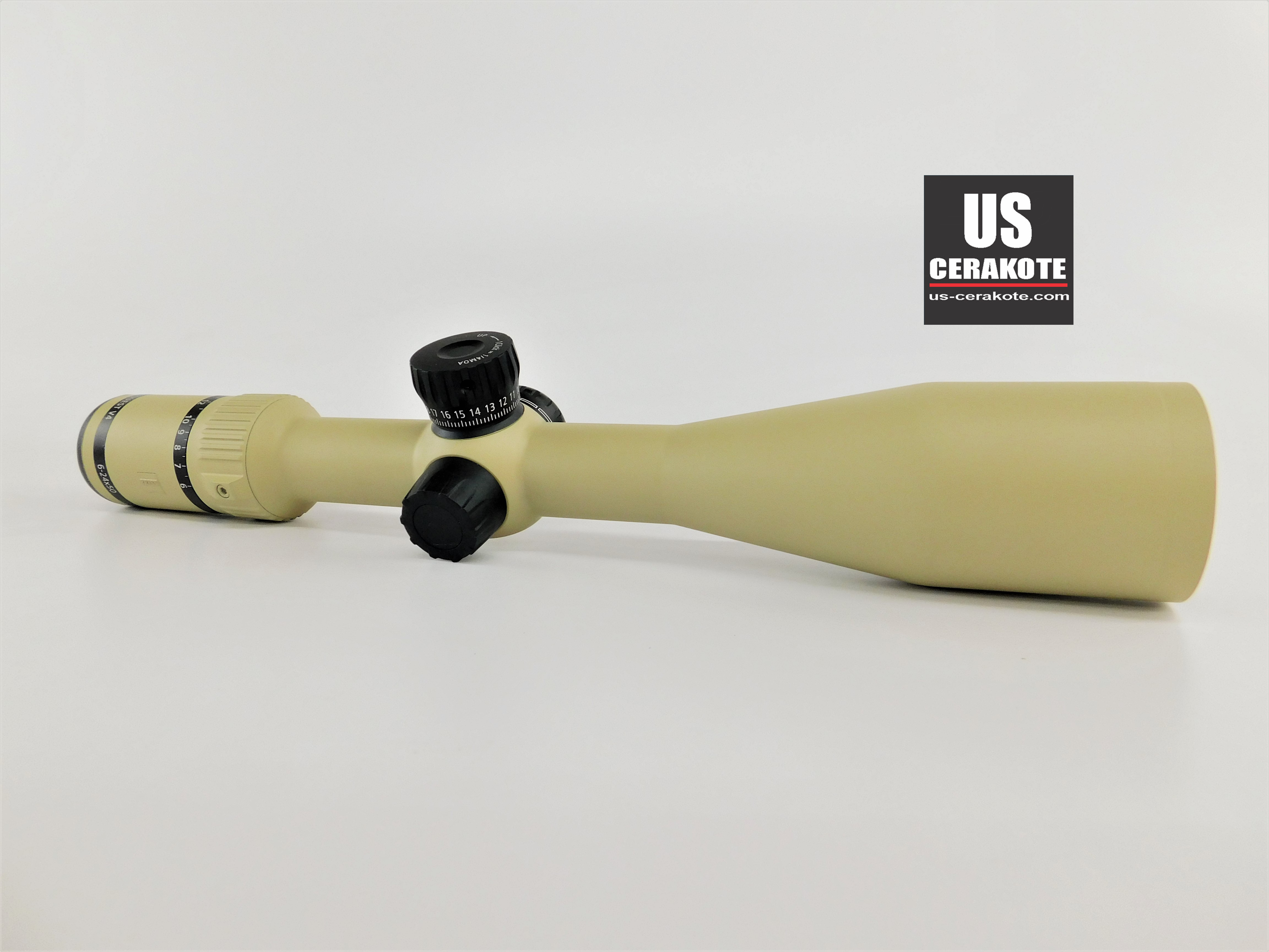 Tan Rifle Scope Scope Cerakoted using McMillan® Tan | Cerakote