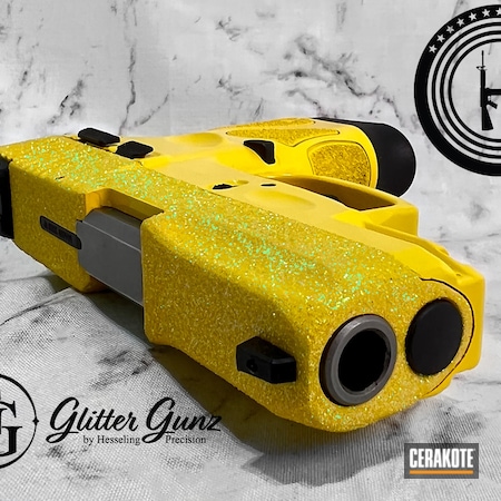 Powder Coating: 9mm,Corvette Yellow H-144,S.H.O.T,Lemon Zest H-354,Glitter Gun,Sparkles,Sparkle,Glitter,Yellow,Taurus G3c,Sunshine,G3C