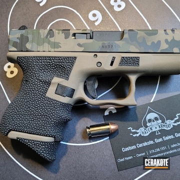 Custom Camo Glock Cerakoted Using Sniper Grey, O.d. Green And Graphite Black