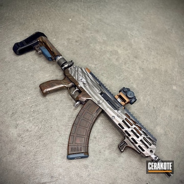 The Mandalorian Themed Galil Ace Cerakoted Using Gun Metal Grey, Plum Brown And Crushed Silver