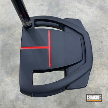 Taylor Made  Putter Cerakoted Using Usmc Red And Graphite Black