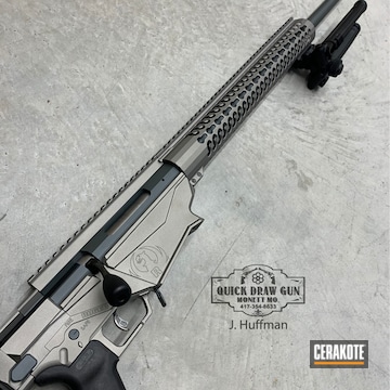 Ruger Bolt Action Rifle Cerakoted Using Stainless And Combat Grey