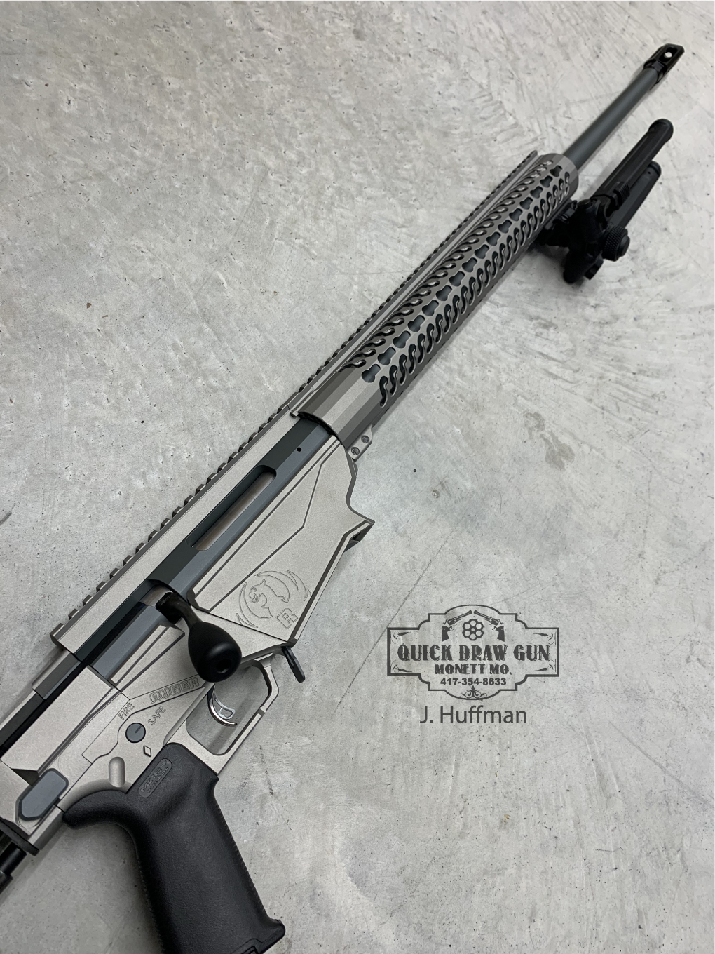 Ruger Bolt Action Rifle Cerakoted using Stainless and Combat Grey ...