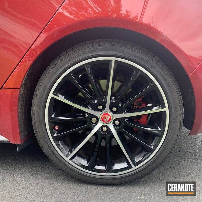 Two Toned Jaguar Xe Wheels Cerakoted Using High Gloss Ceramic Clear
