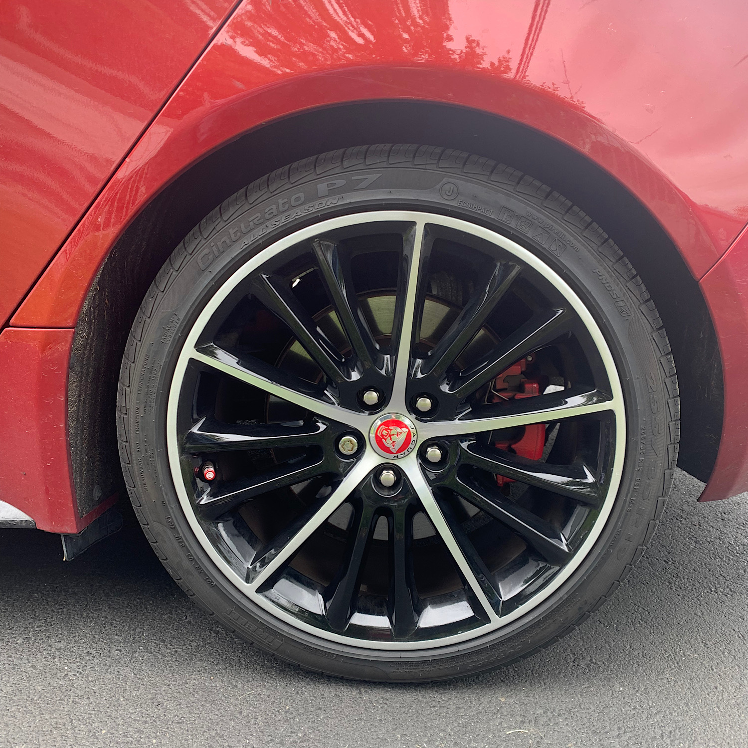 Hyper Ceramic Color Rims Two Toned Jaguar XE Wheels Cerakoted using High Gloss Ceramic Clear ...