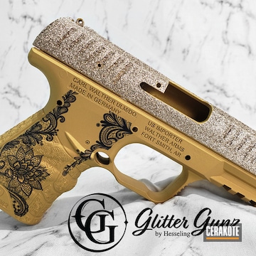 Gold Glittered Walther Ccp Pistol Cerakoted Using Gold