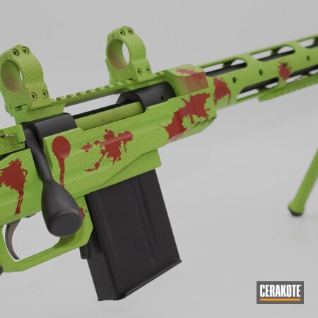 Powder Coating: Crimson H-221,Zombie Green H-168,S.H.O.T,Zombie,Bolt Action Rifle
