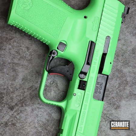 Powder Coating: 9mm,S.H.O.T,Pistol,Canik,Handgun,PARAKEET GREEN H-331