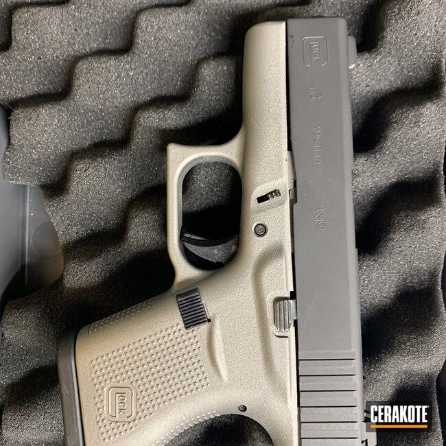 Glock 43 Cerakoted Using Gun Metal Grey, High Gloss Ceramic Clear And Graphite Black