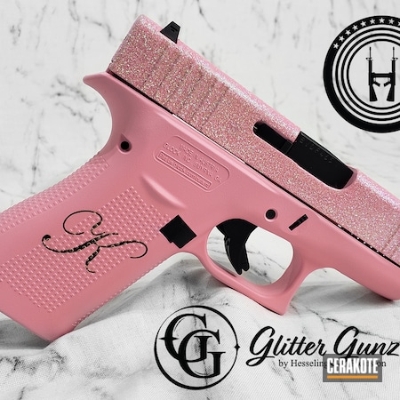 Powder Coating: 9mm,Laserengraving,Glock,Bazooka Pink H-244,S.H.O.T,Glitter Glock,Glock 19,Engraved