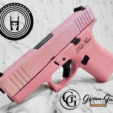 Pink Glittered Glock 19 Cerakoted Using Bazooka Pink