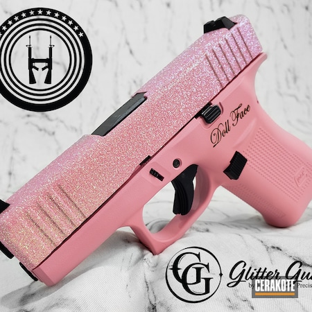 Powder Coating: 9mm,Laserengraving,Glock,Bazooka Pink H-244,S.H.O.T,Glitter Glock,Glock 19,Engraved