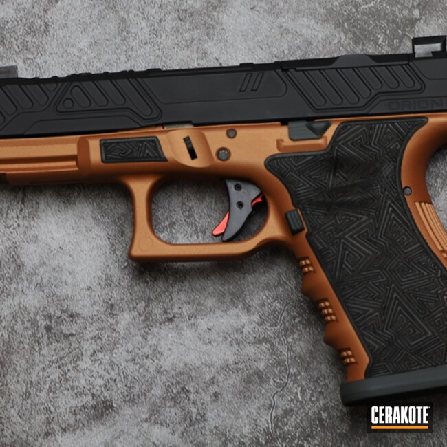 Glock 19 Cerakoted Using Sig™ Dark Grey, Graphite Black And Copper