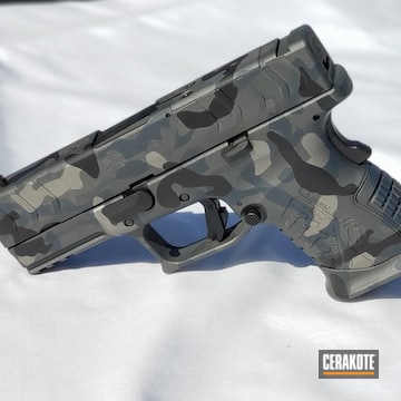 Custom Camo Pistol Cerakoted Using Gun Metal Grey, Combat Grey And Sniper Grey