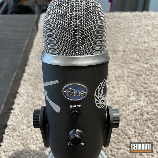 Cerakoted: Instruments,Audio,YETI,Crushed Silver H-255,Blue,YouTube,Armor Black H-190,Music,Podcast,Audio Equipment,Musical Instrument,Microphone