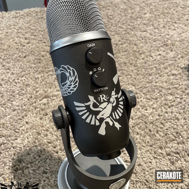 Custom Microphone Cerakoted Using Armor Black And Crushed Silver