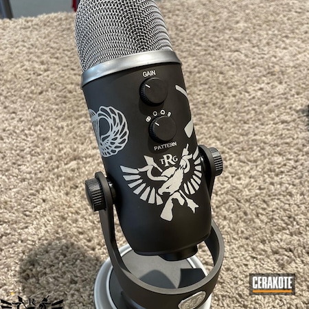Powder Coating: YouTube,Blue,Audio Equipment,Crushed Silver H-255,Armor Black H-190,Microphone,Instruments,Podcast,Music,Musical Instrument,Audio,YETI