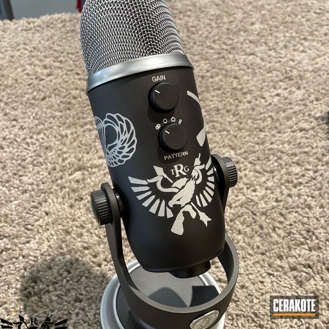 Cerakoted: Instruments,Audio,YETI,Crushed Silver H-255,Blue,YouTube,Armor Black H-190,Music,Podcast,Audio Equipment,Musical Instrument,Microphone
