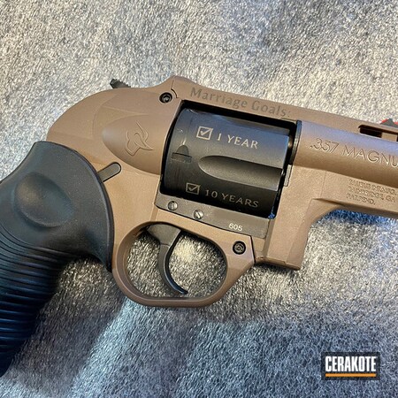 Powder Coating: Burnt Bronze C-148,S.H.O.T,FLAT DARK EARTH C-246,#custom,.357,Taurus Revolver