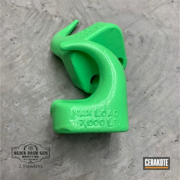 Off Road Jeep Hooks Cerakoted Using High Gloss Armor Clear And Parakeet Green