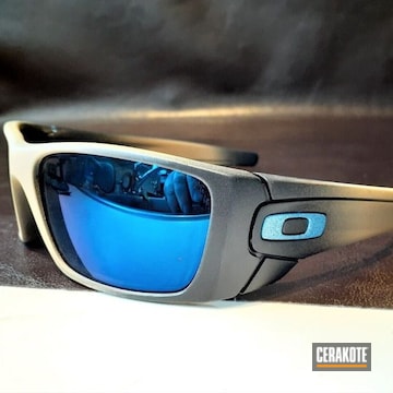 Oakley Fuel Cell Sunglasses Cerakoted Using Socom Blue And Desert Sand