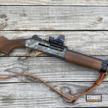 Custom Shotgun Cerakoted Using Multicam® Dark Brown, Tungsten And Satin Mag
