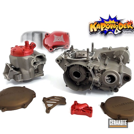 Powder Coating: CR250R,HABANERO RED H-318,Automotive,Burnt Bronze H-148,Honda,Titanium H-170